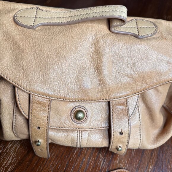 Paul & Joe Sister Tan Leather Y2K Hobo Bag With Adjustable Strap & Multiple Comp - Picture 11 of 16